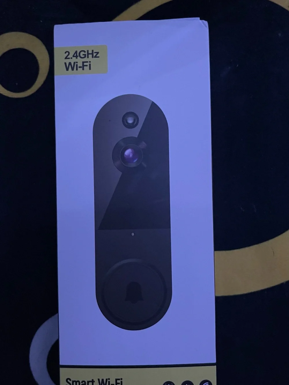 Wireless Black Smart Video Doorbell Camera with Two-Way Audio
